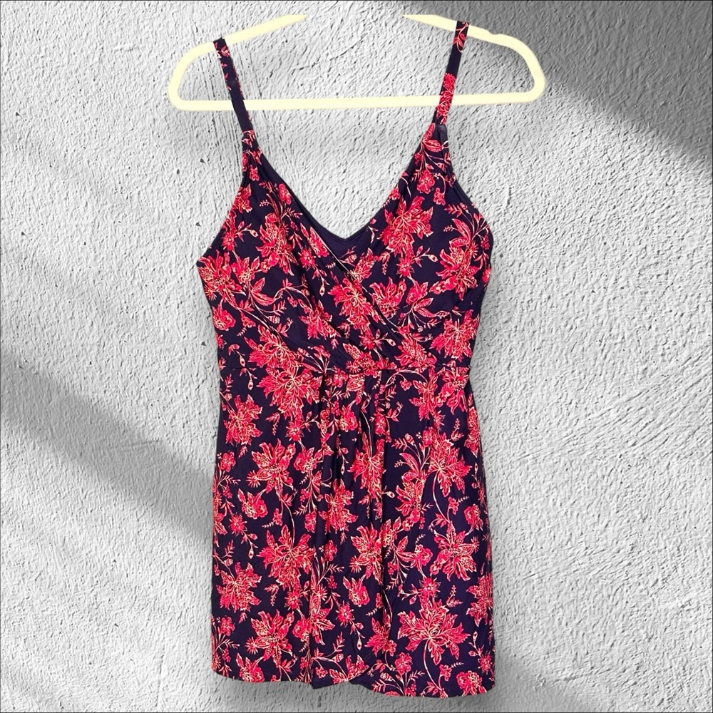 Lands End Large One Piece UPF 50+ Tulip Wrap Swimdress Modest‎ Cruise Vacation